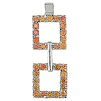 Orange sapphire white gold designer pendant