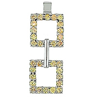 Yellow sapphire white gold designer pendant
