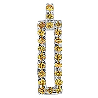 Yellow sapphire white gold designer pendant