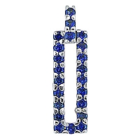 Blue sapphire white gold designer pendant