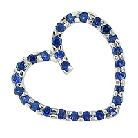 Blue sapphire white gold heart pendant