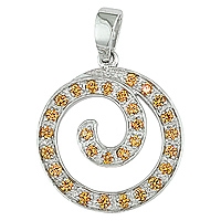 Yellow sapphire white gold designer pendant