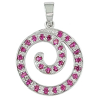Pink sapphire white gold designer pendant