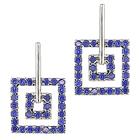 Blue sapphire white gold drop earrings