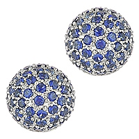 Blue sapphire white gold stud earrings