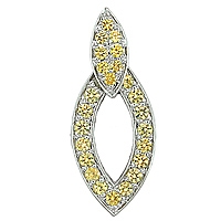 Yellow sapphire white gold designer pendant