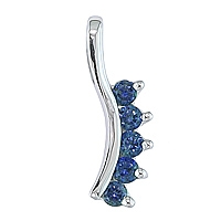 Blue sapphire white gold designer pendant