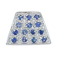 Blue sapphire white gold designer pendant